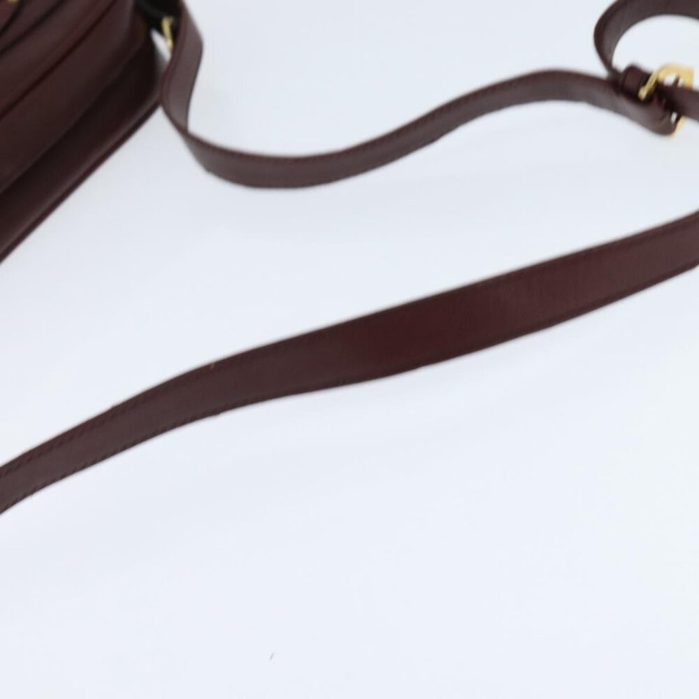 Authentic CARTIER Must Line Shoulder Bag Leather Bordeaux Gold - Picture 14 of 16